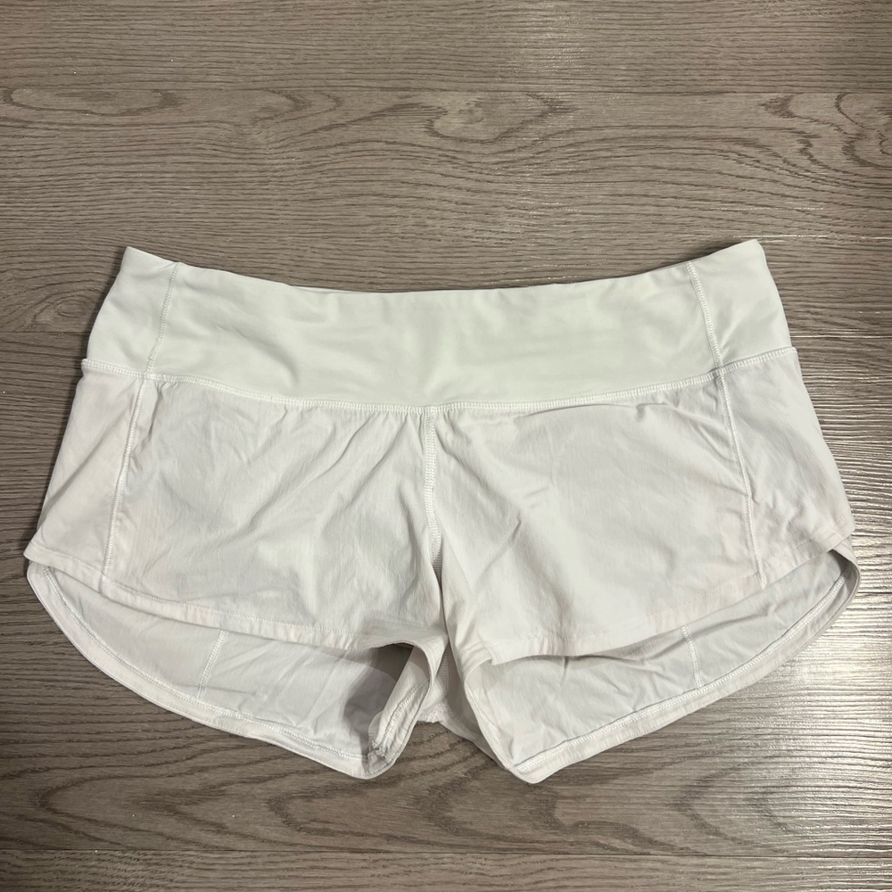 Lululemon Athletica White Athletic Shorts Lightweight Elastic Waist